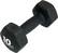 Left. Tru Grit - Hex Neoprene Dipped Dumbbell 10lb Single - Black.