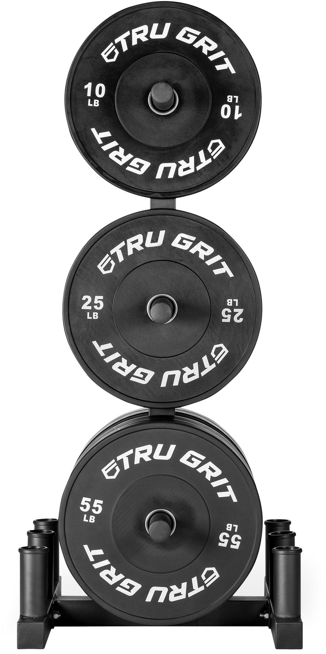 Angle View: Tru Grit Fitness Vertical Plate & Bar Combo