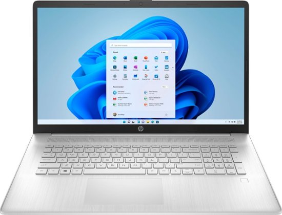 Front Zoom. HP - 17.3" Laptop - AMD Ryzen 5 - 8GB Memory - 256GB SSD - Natural Silver.