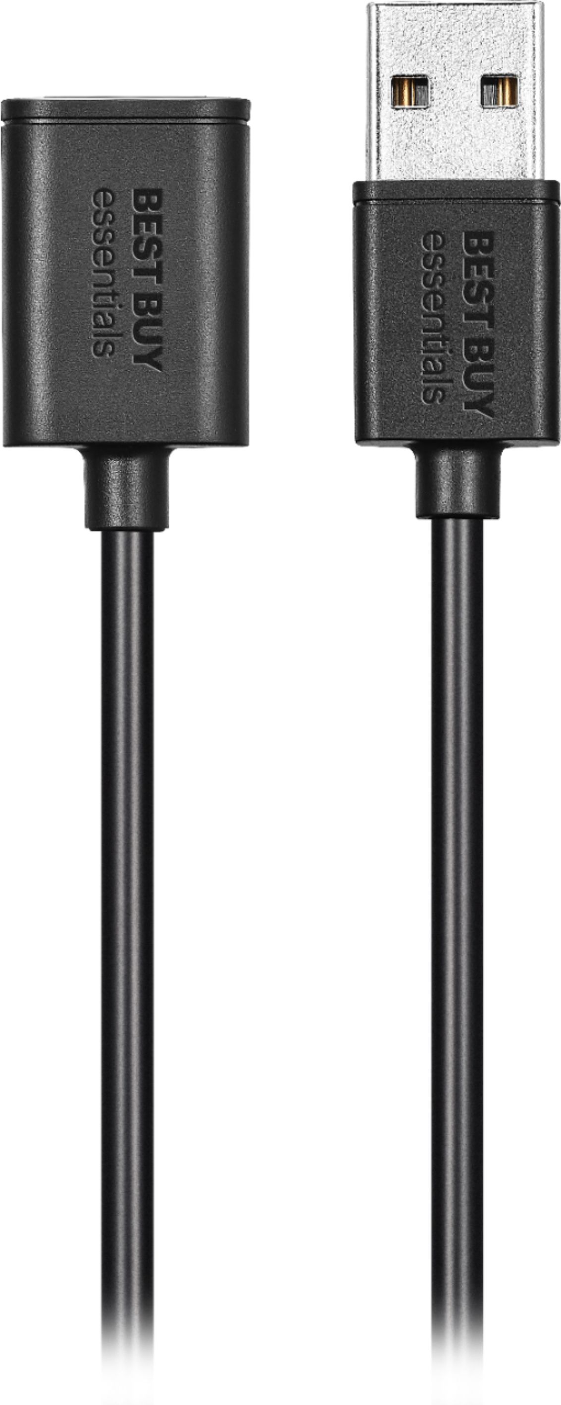 Angle View: Best Buy essentials™ - 6' USB 2.0 A-Male to A-Female Extension Cable - Black