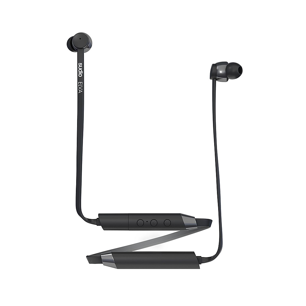 Sudio - Elva Wired Noise Canceling Behind the Neck Earbuds - Black