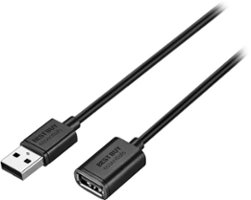 Best Buy essentials™ - 12' USB 2.0 A-Male to A-Female Extension Cable - Black - Front_Zoom