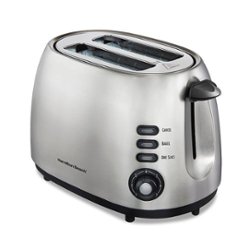 Hamilton Beach - Sure-Toast 2-Slice Wide-Slot Toaster with Toast Boost - Stainless Steel - Front_Zoom