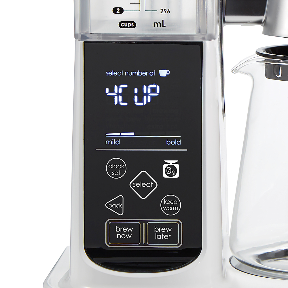 Left View: Hamilton Beach - Convenient Craft 8-Cup Automatic or Manual Pour-Over Coffee Maker - WHITE