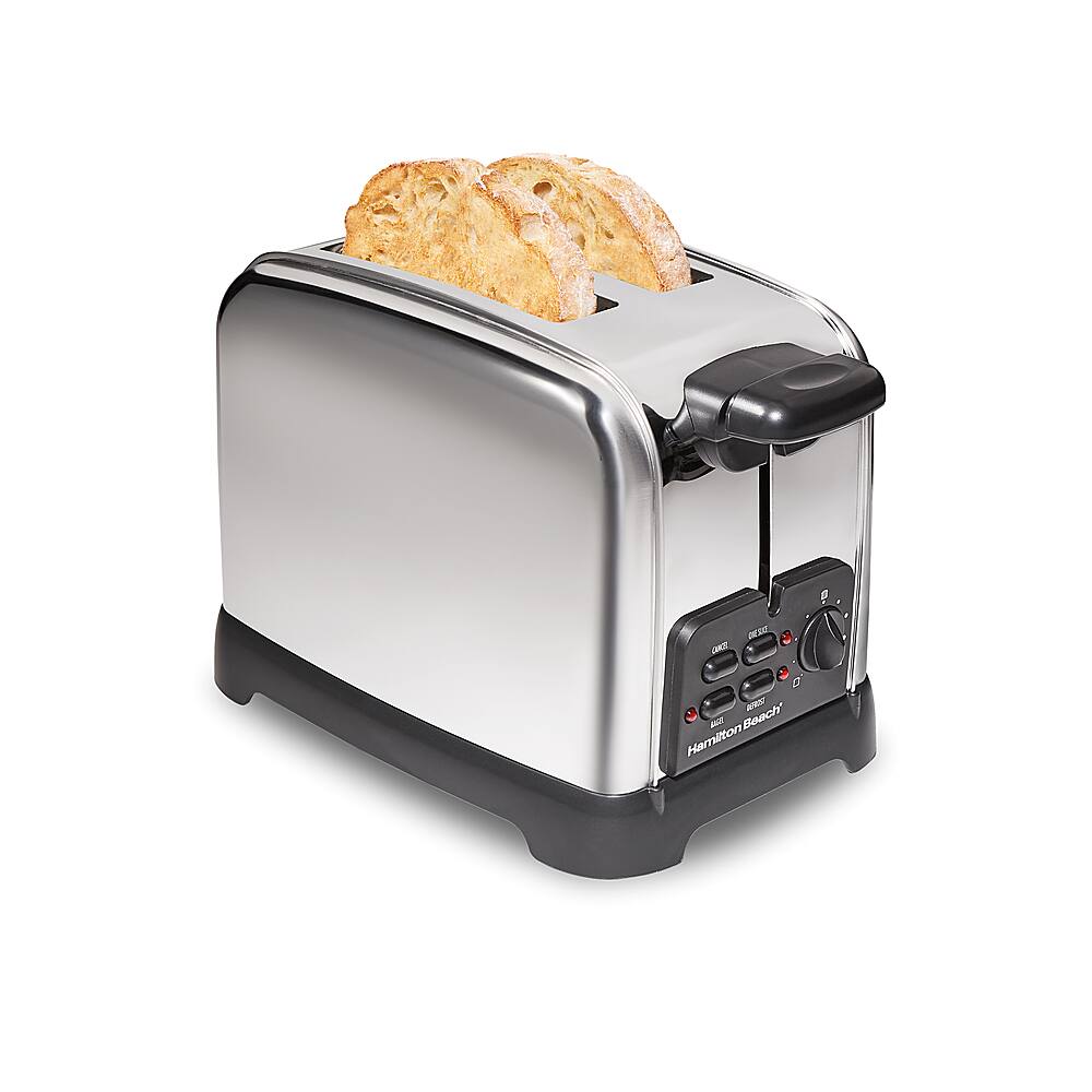 Angle. Hamilton Beach - Classic 2-Slice Wide-Slot Toaster - STAINLESS STEEL.