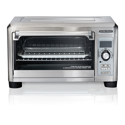 Hamilton Beach - Professional Sure-Crisp 1 Cu. Ft. Digital Air Fryer Toaster Oven with Temperature Probe - STAINLESS STEEL