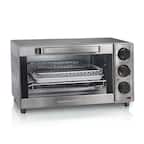 Front. Hamilton Beach - Sure-Crisp 4-Slice Air Fryer Toaster Oven - STAINLESS STEEL.