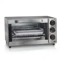 Hamilton Beach - Sure-Crisp 4-Slice Air Fryer Toaster Oven - Stainless Steel - Front_Zoom