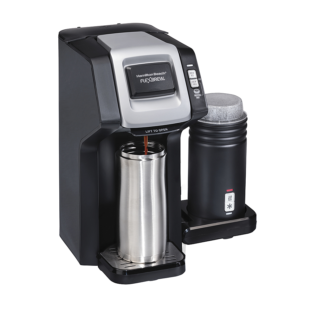 Hamilton Beach FlexBrew Dual Single Serve Coffee Maker with Milk Frother  BLACK 49949 - Best Buy