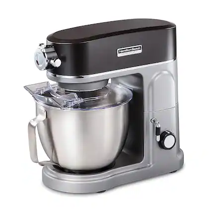 Front. Hamilton Beach - Professional All-Metal Stand Mixer with Attachment Hub - GREY.