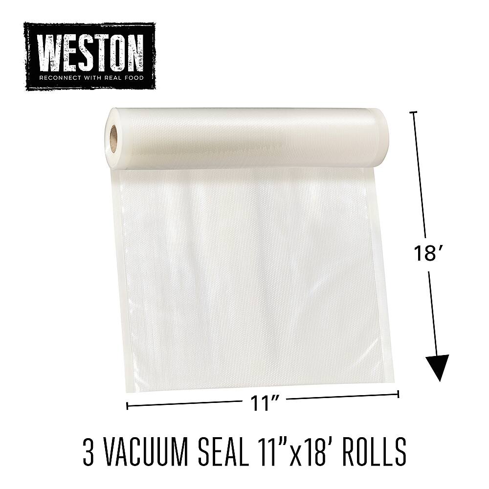 Weston Vac Sealer Bags, 11" x 18' Roll 3Pack (total 11" x 54') N/A 30
