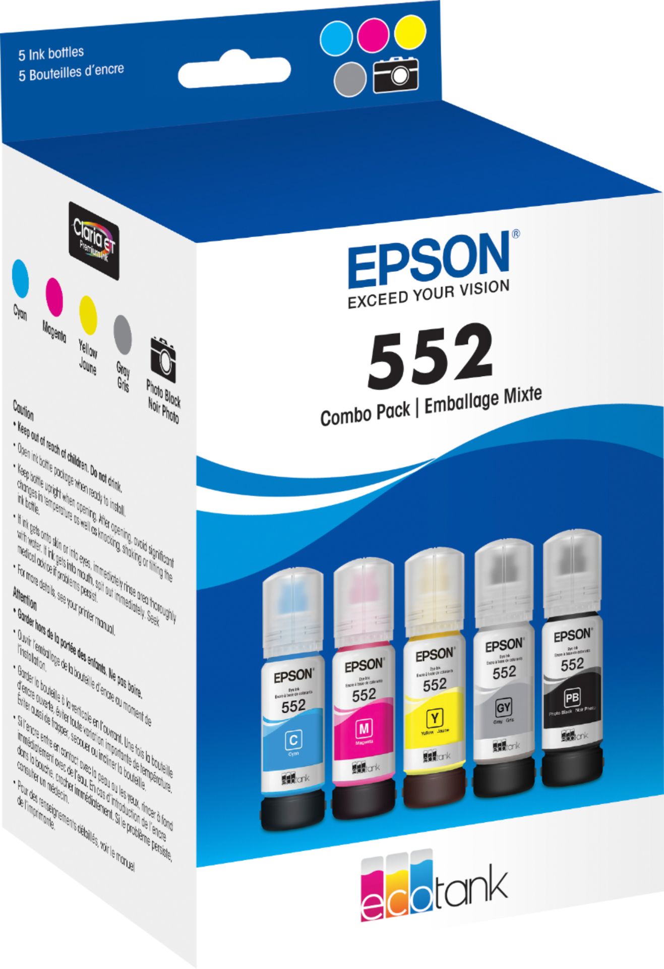 Epson 552 - 70 ml - High Capacity - dye-based photo black - original - ink  refill - for EcoTank ET-8500, ET-8550