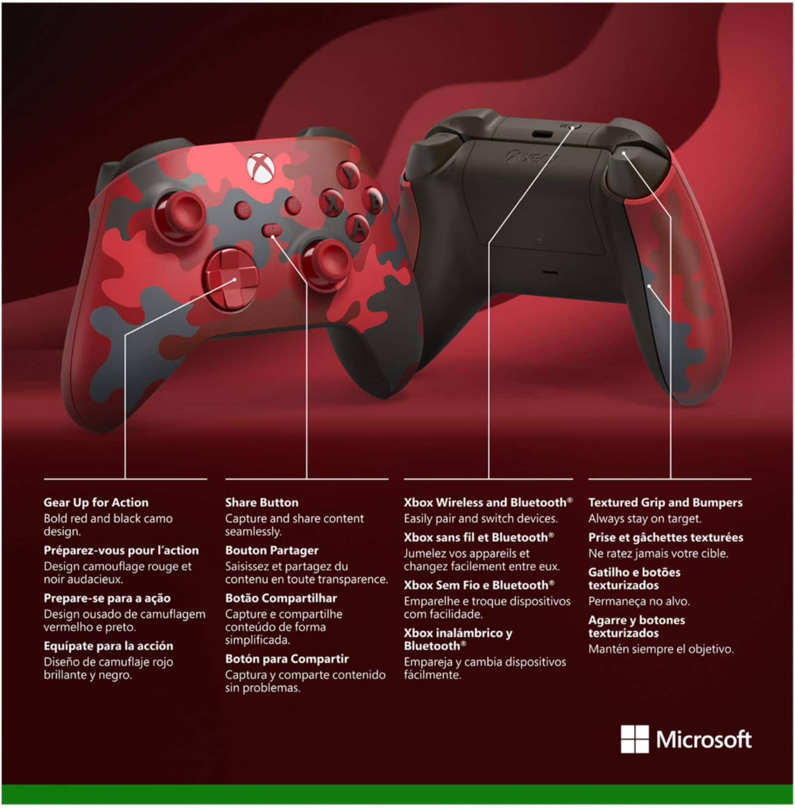 Control inalámbrico para Xbox, rojo