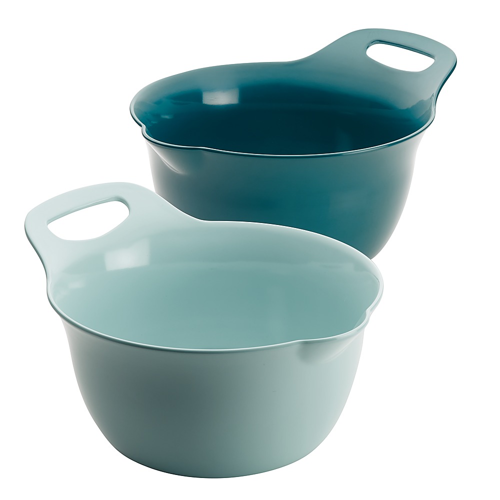 Angle View: Rachael Ray - Tools and Gadgets 2-Piece Nesting Mixing Bowl Set - Light Blue and Teal