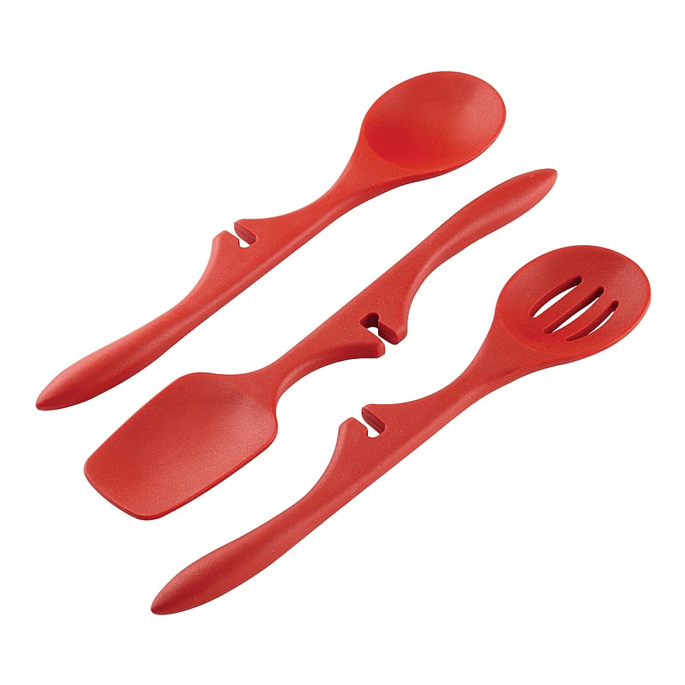 Angle. Rachael Ray - Tools and Gadgets Lazy Tools 3-Piece Utensil Set - Red.