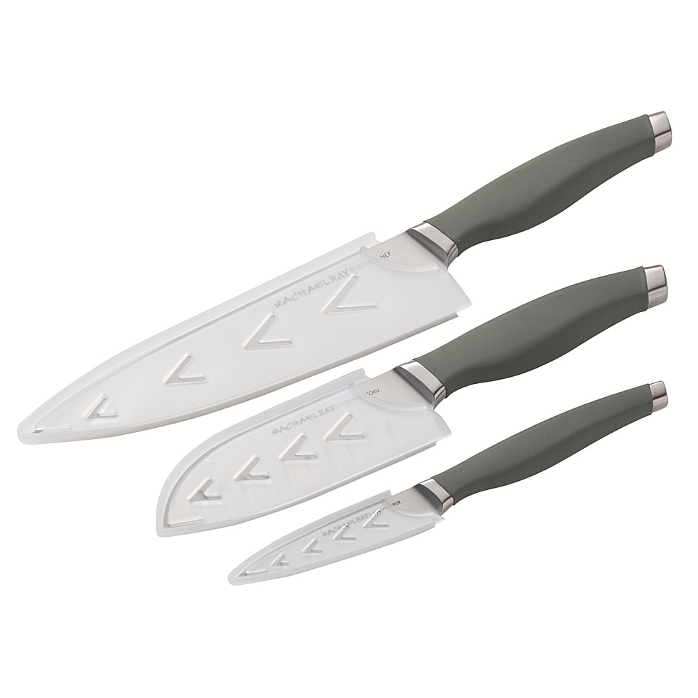 Left View: Henckels Everedge Solution 3-pc Starter Knife Set - Black