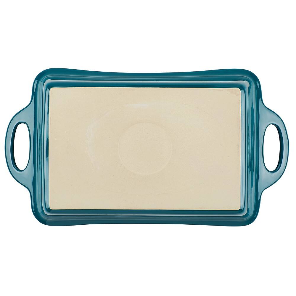 Left View: Rachael Ray - 9x13-Inch Rectangular Ceramic Baker - Teal