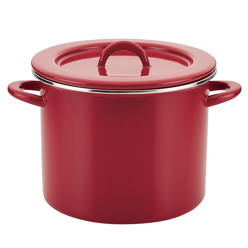 Rachael Ray - Classic Brights 6-Quart Stockpot with Lid - Red Shimmer