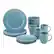 Angle. Rachael Ray - Cucina 16-Piece Ceramic Dinnerware Set - Agave Blue.