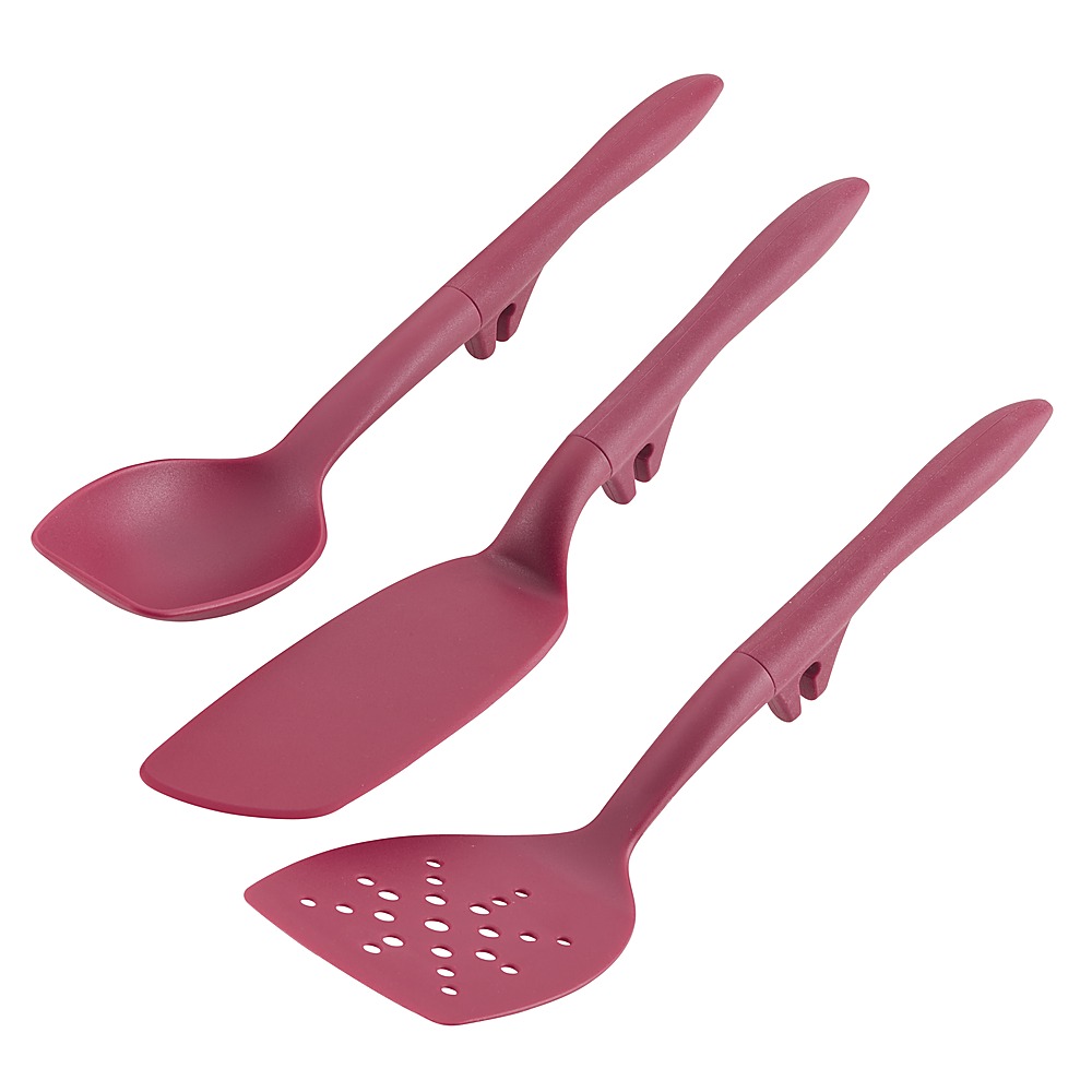 Angle View: Rachael Ray - Tools and Gadgets 3-Piece Utensil Set - Burgundy