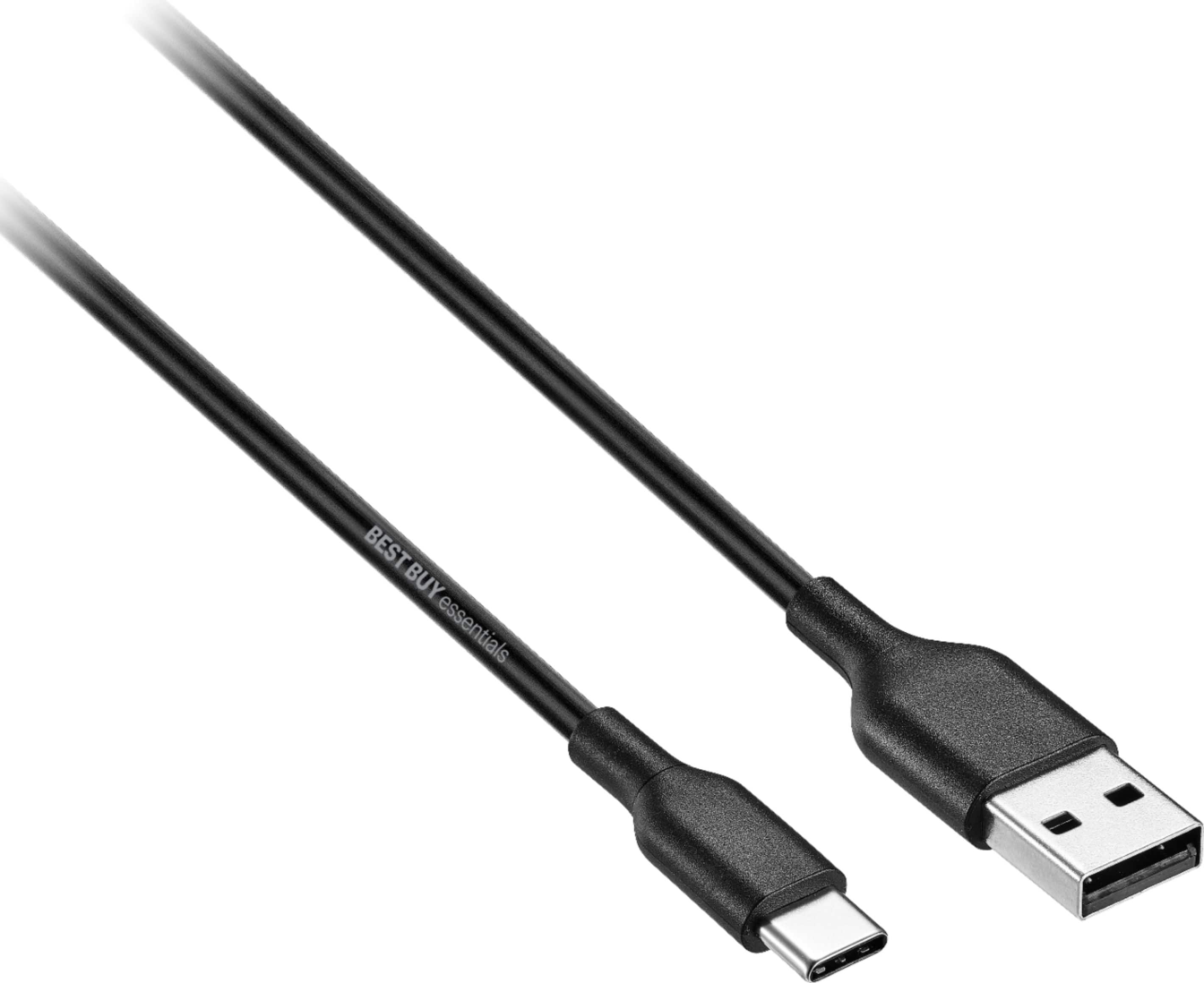 Alt View 13. Best Buy essentials™ - 3' USB-A to USB-C Charge-and-Sync Cable - Black.