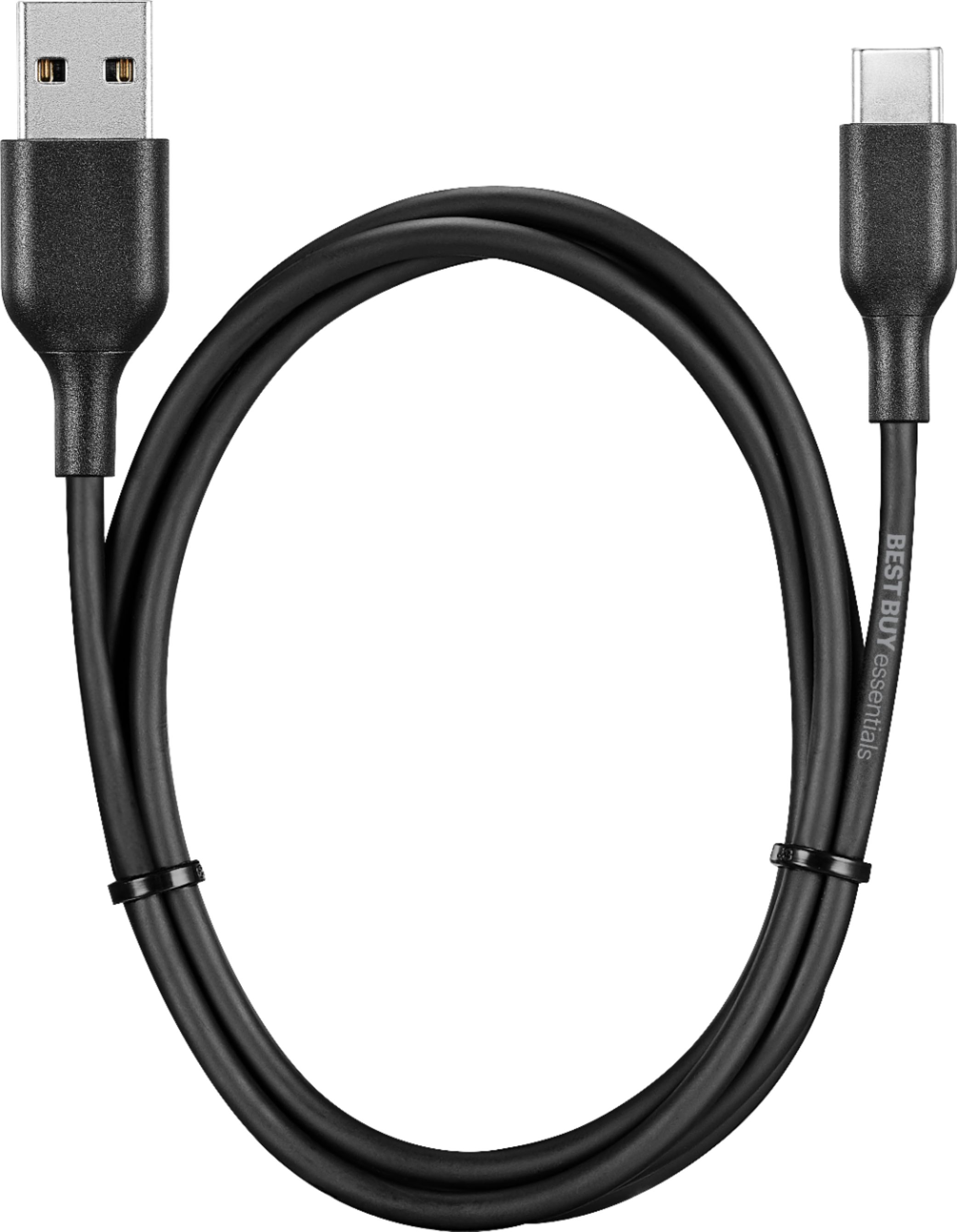 Best Buy Essentials - 3' USB-C to USB Charge-and-Sync Cable - Black