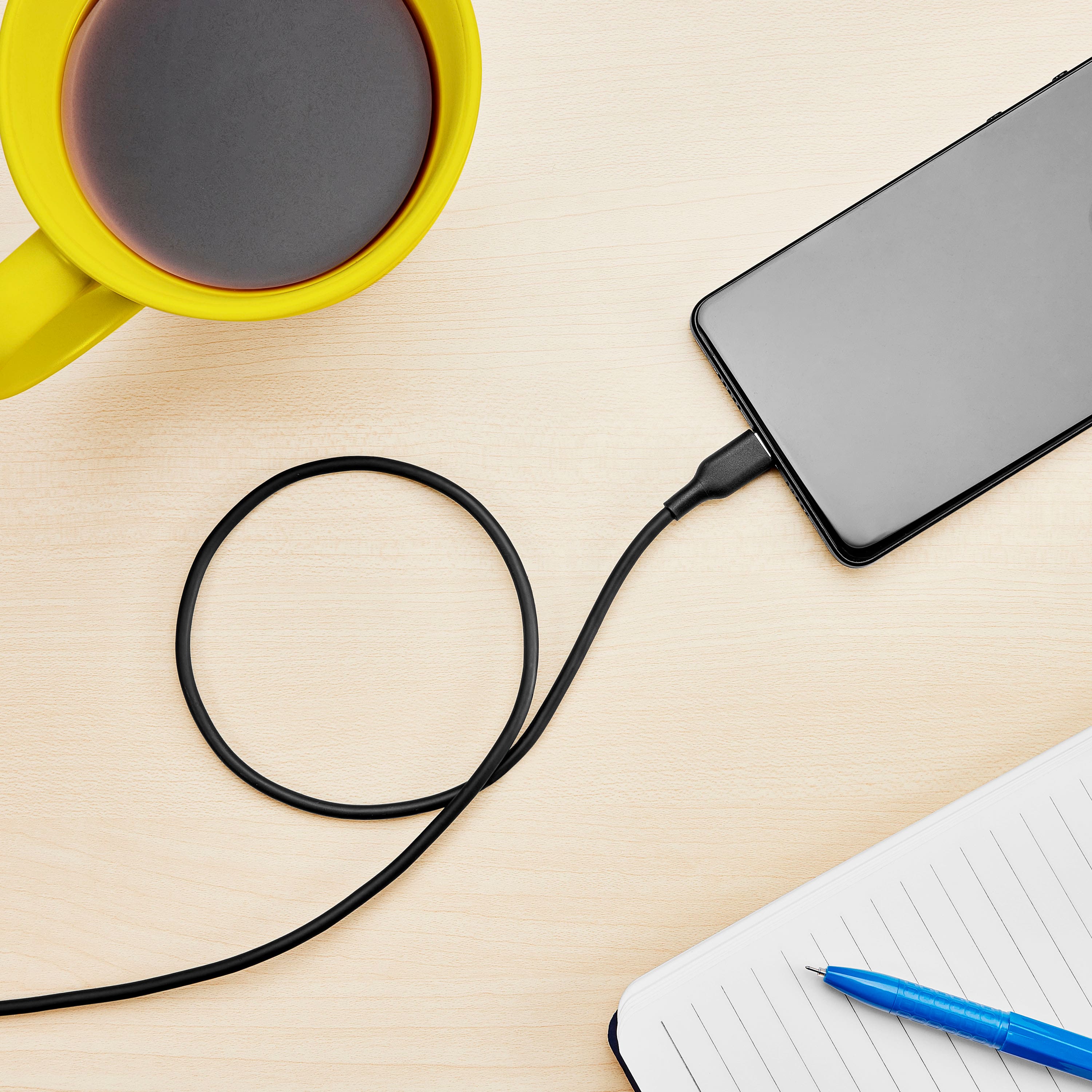 Alt View 17. Best Buy essentials™ - 3' USB-A to USB-C Charge-and-Sync Cable - Black.