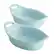 Angle. Rachael Ray - 2-Piece Oval Ceramics Au Gratin Set - Light Blue.
