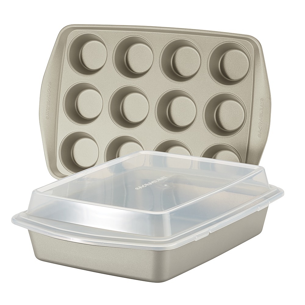 Angle View: Rachael Ray - 3-Piece Nonstick Bakeware Set - Silver