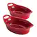 Angle. Rachael Ray - 2-Piece Oval Ceramics Au Gratin Set - Red.