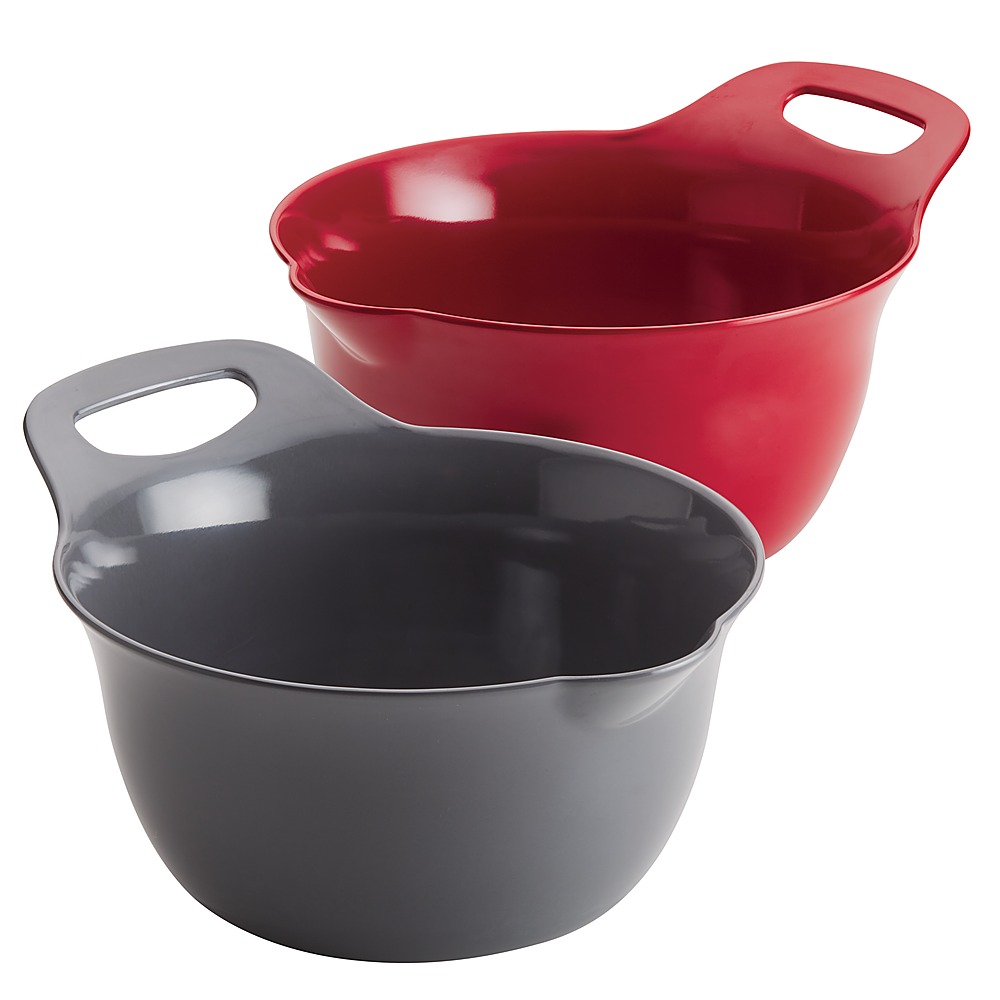 Angle View: Rachael Ray - Tools and Gadgets 2-Piece Nesting Mixing Bowl Set - Red and Gray