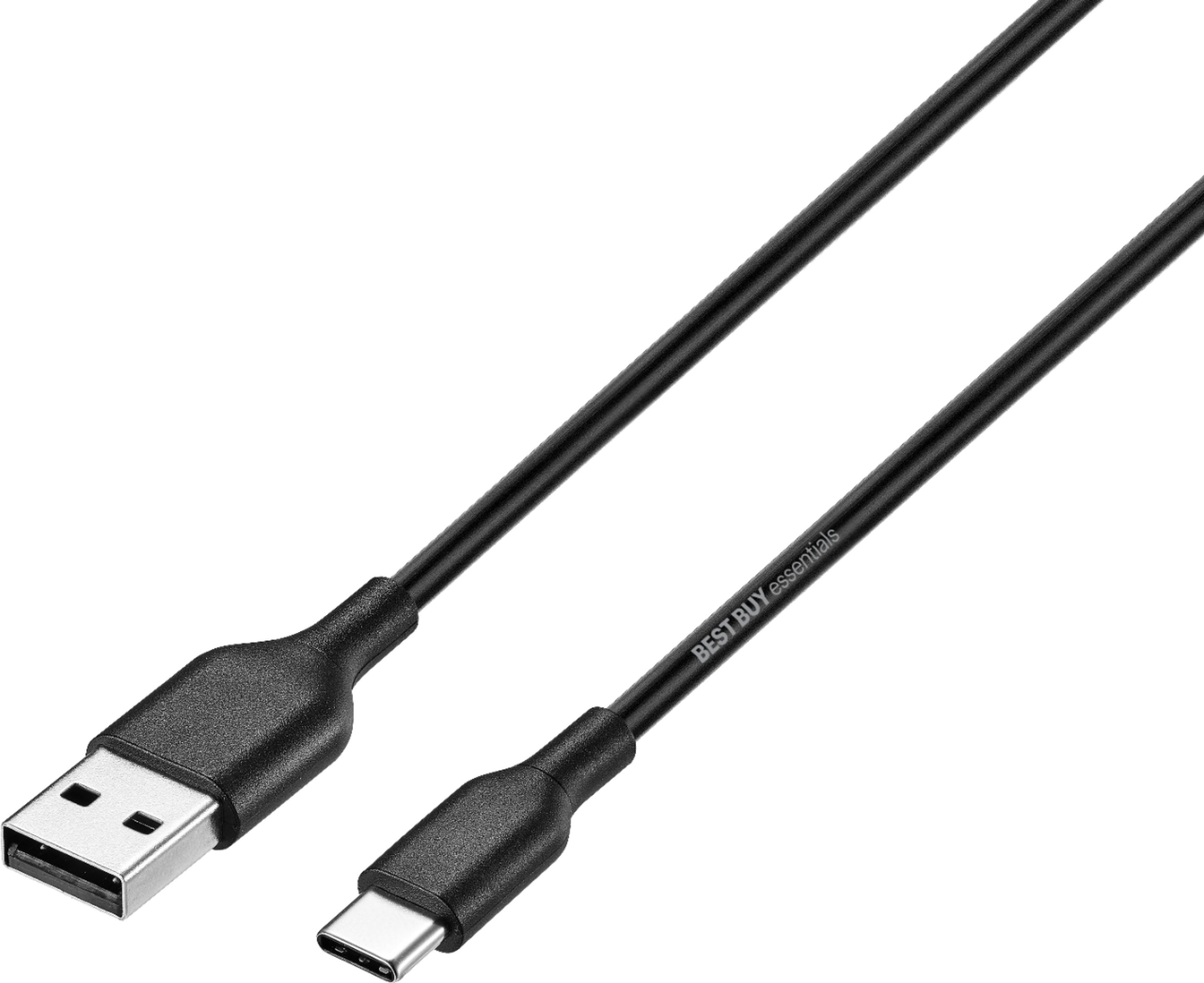 Best Buy essentials™ - 5' USB-C to USB Charge-and-Sync Cable - Black