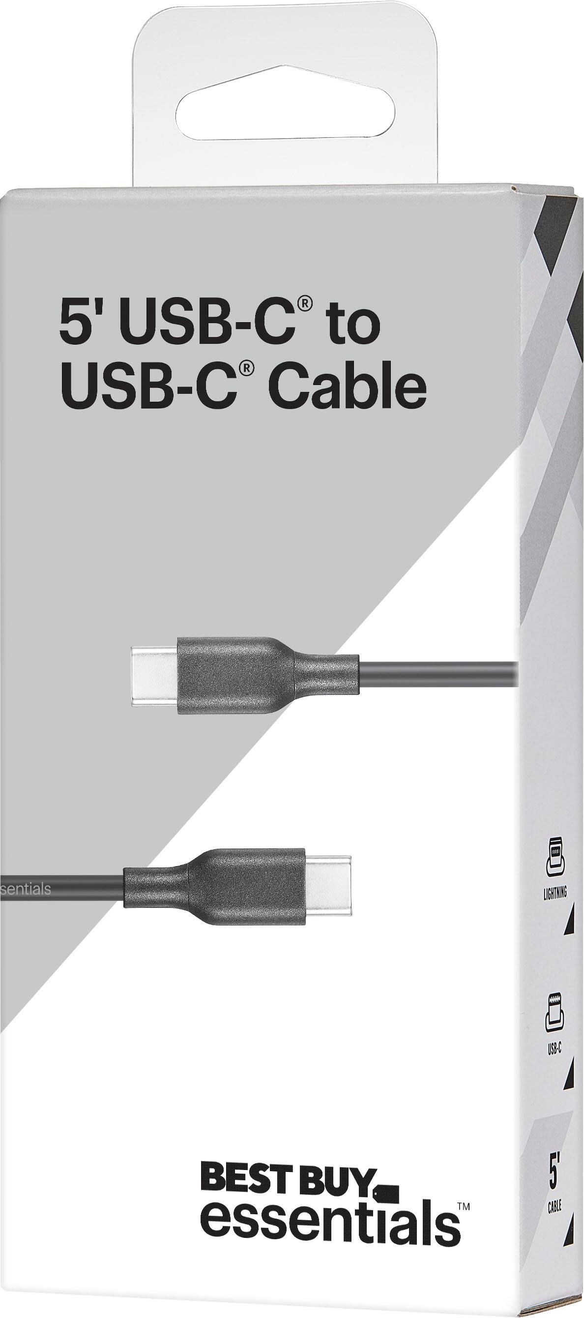 Alt View 15. Best Buy essentials™ - 5' USB-C to USB-C Charge-and-Sync Cable - Black.