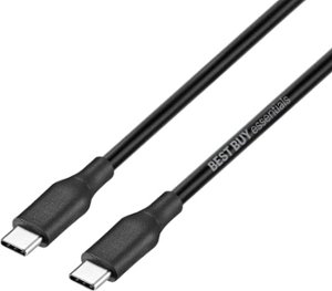 Best Buy essentials™ - 9' USB-C to USB-C Charge-and-Sync Cable - Black