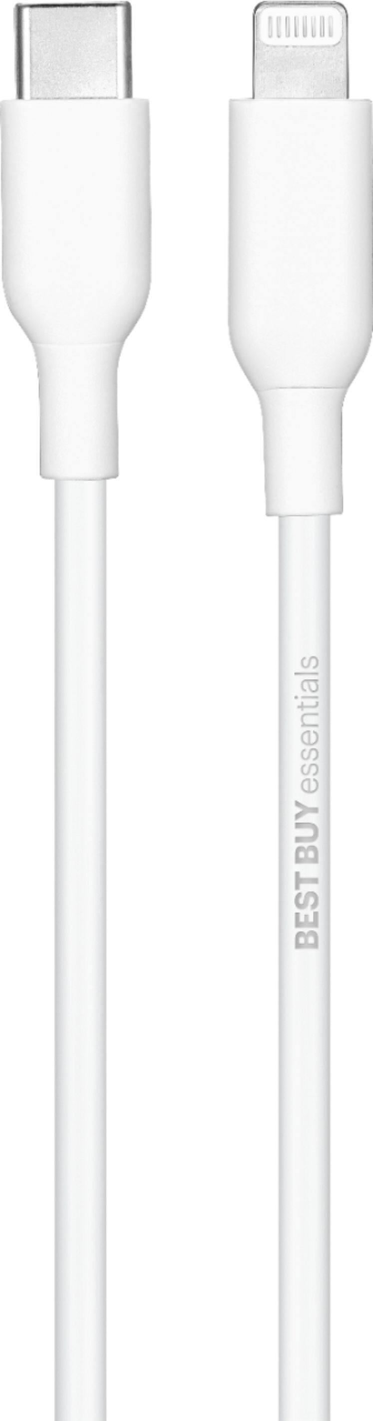 Alt View 12. Best Buy essentials™ - 3' USB-C to Lightning Charge-and-Sync Cable - White.