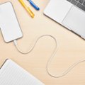 Alt View 17. Best Buy essentials™ - 3' USB-C to Lightning Charge-and-Sync Cable - White.
