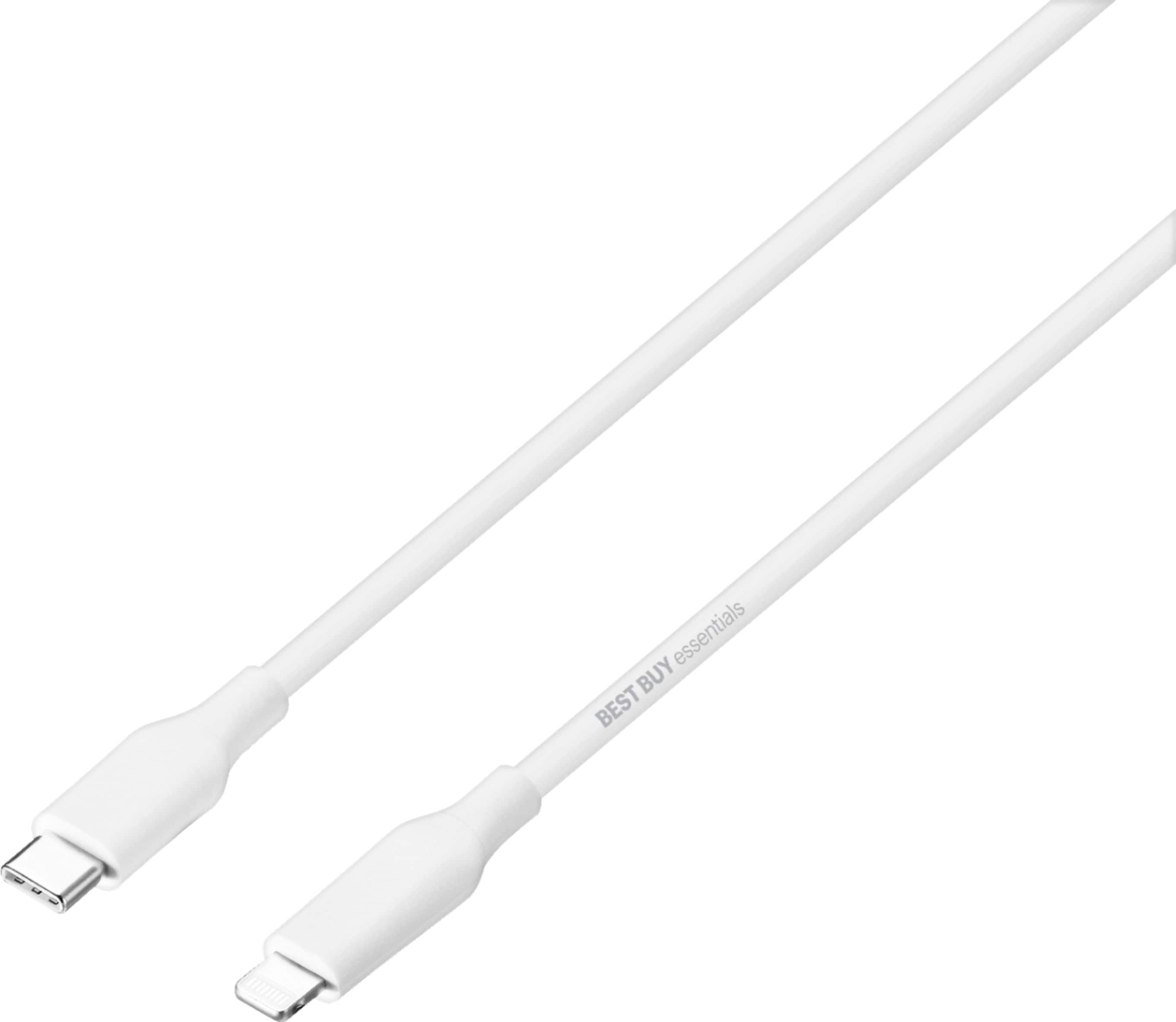 Best Buy essentials™ - 5' USB-C to Lightning Charge-and-Sync Cable - White - Alt_View_Zoom_11