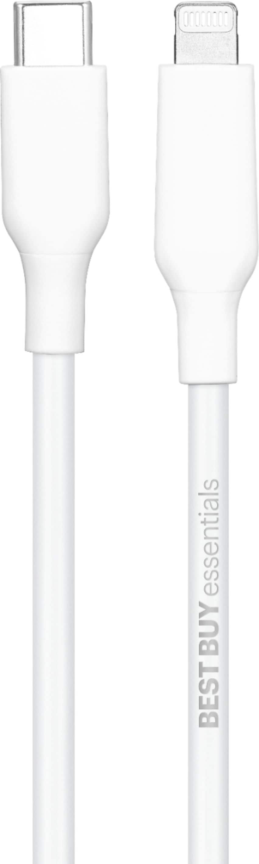 Alt View 12. Best Buy essentials™ - 5' USB-C to Lightning Charge-and-Sync Cable - White.