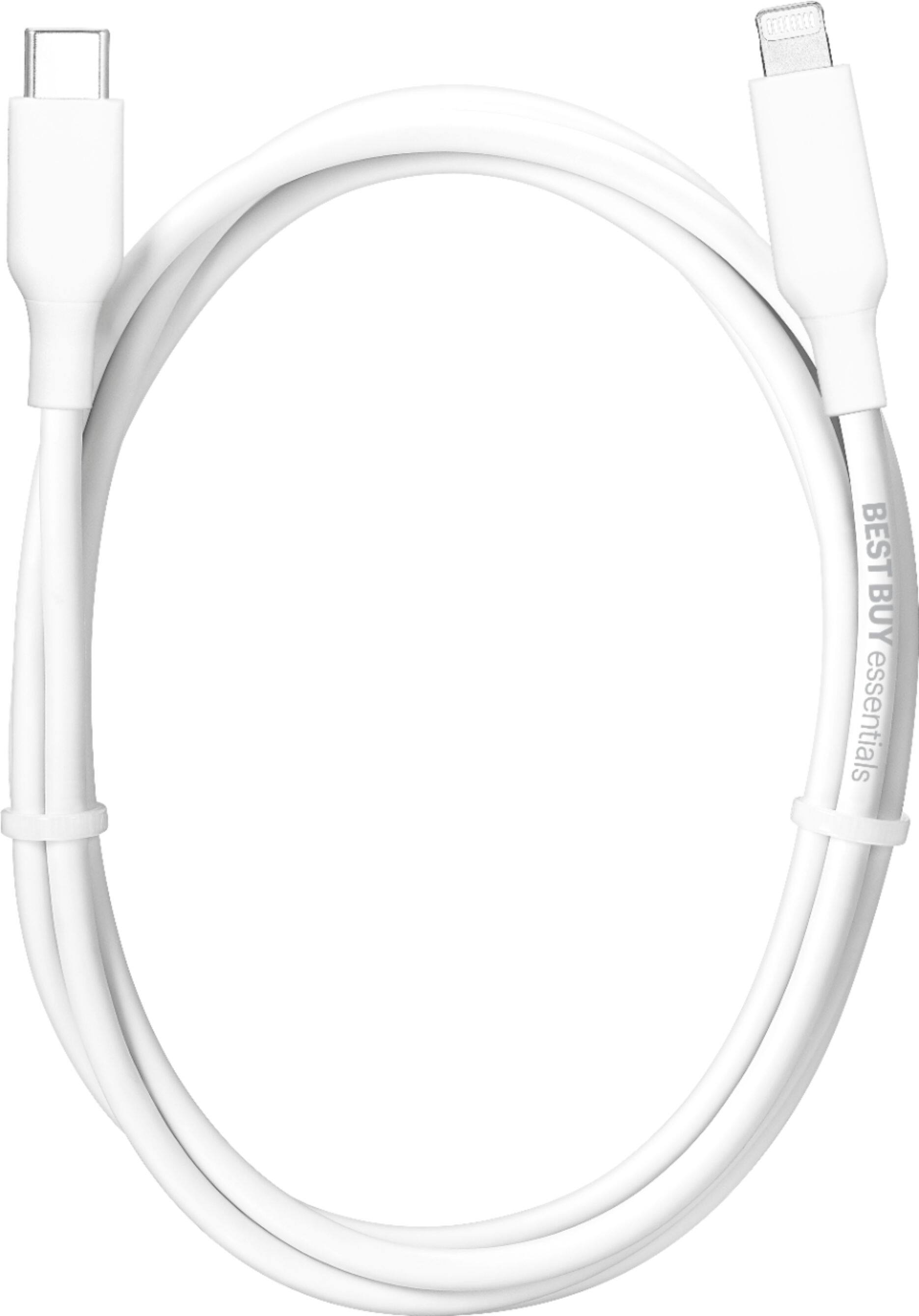 Alt View 14. Best Buy essentials™ - 5' USB-C to Lightning Charge-and-Sync Cable - White.