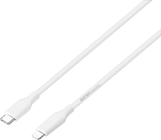 Mount Bank tiggeri marmelade Best Buy essentials™ 9' Lightning to USB-C Charge-and-Sync Cable White  BE-MLC922W - Best Buy