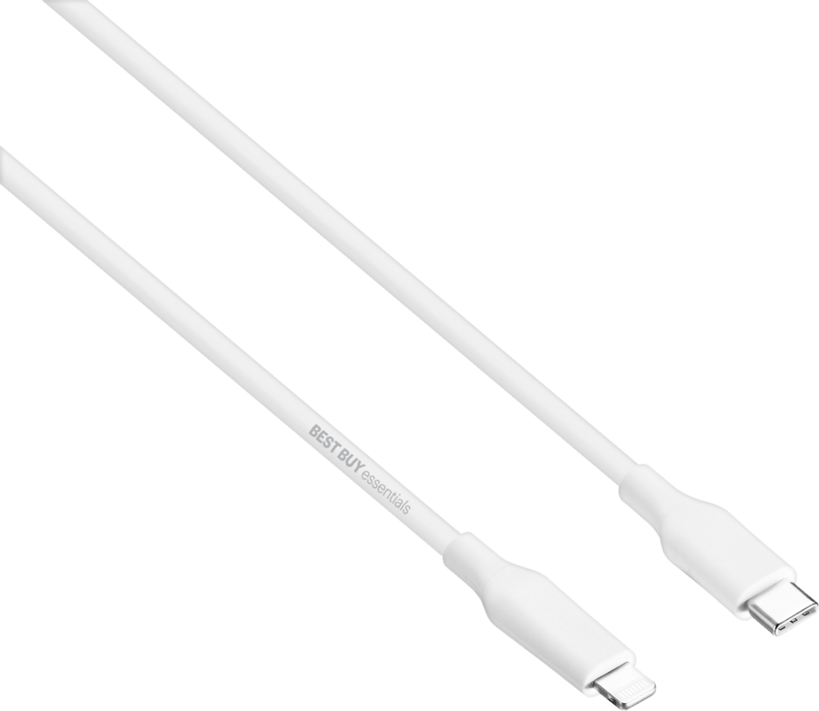 Best Buy Essentials - 9’ Lightning to USB-C Charge-and-Sync Cable - White