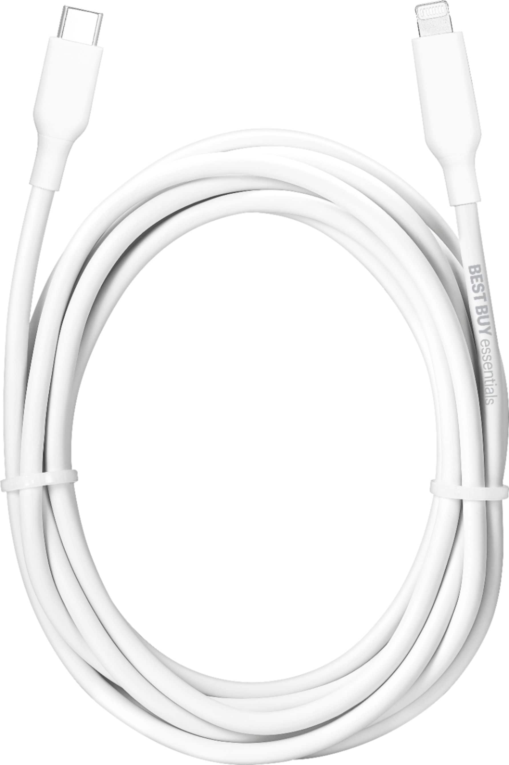 Alt View 14. Best Buy essentials™ - 9’ USB-C to Lightning Charge-and-Sync Cable - White.