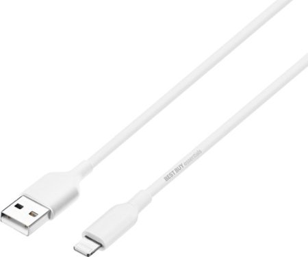 Best Buy essentials™ - 3' USB-A to Lightning Charge-and-Sync Cable - White