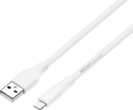 Best Buy essentials™ - 9' USB-A to Lightning Charge-and-Sync Cable - White