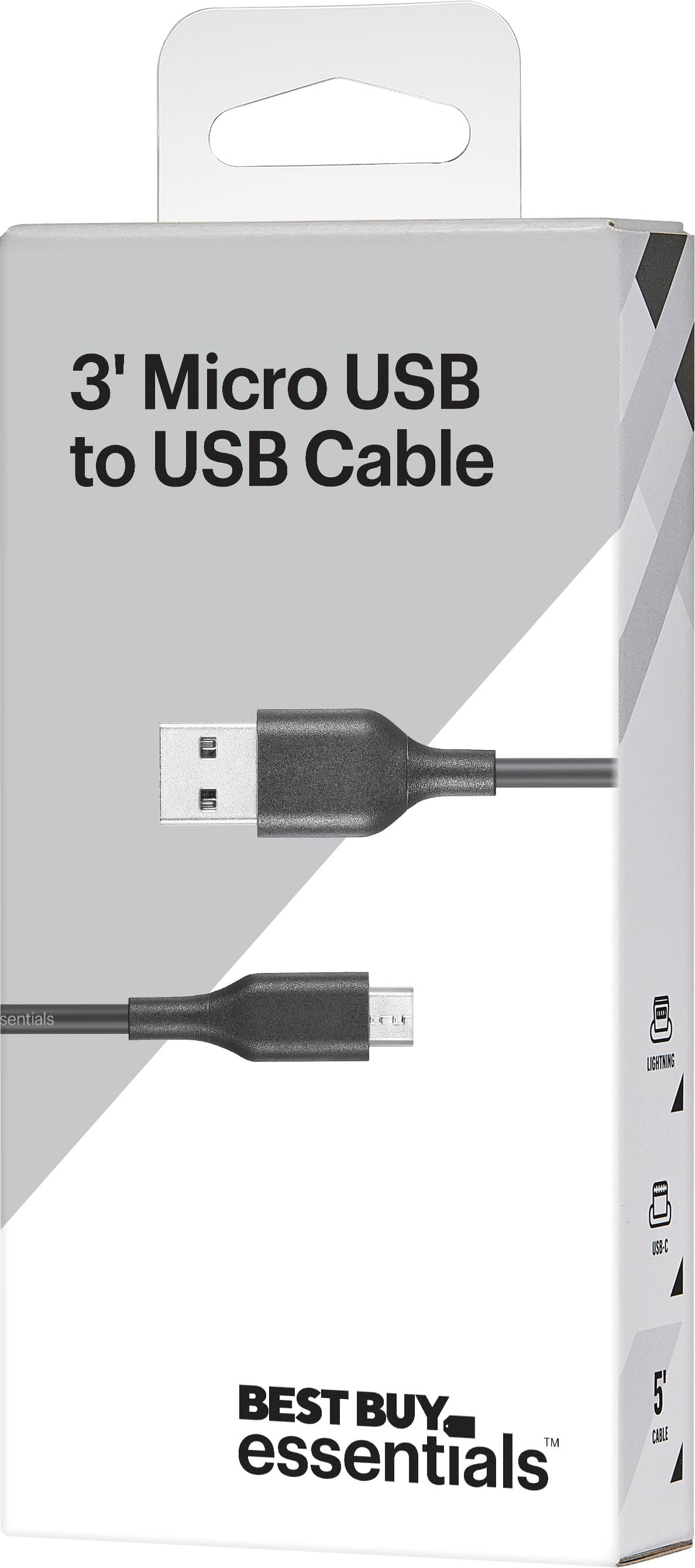 Alt View 15. Best Buy essentials™ - 3' USB-A to Micro USB Charge-and-Sync Cable - Black.