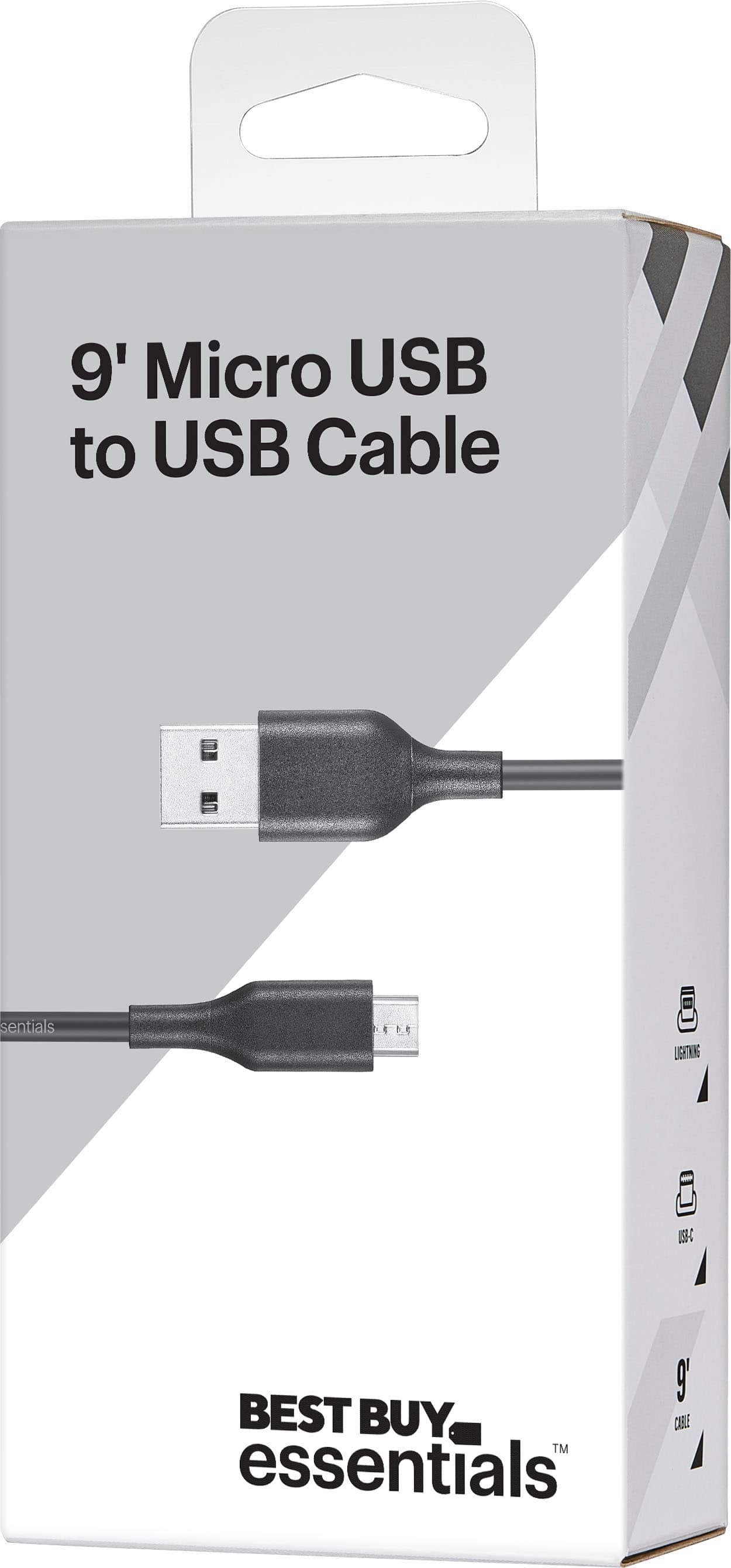 Alt View 15. Best Buy essentials™ - 9' USB-A to Micro USB Charge-and-Sync Cable - Black.