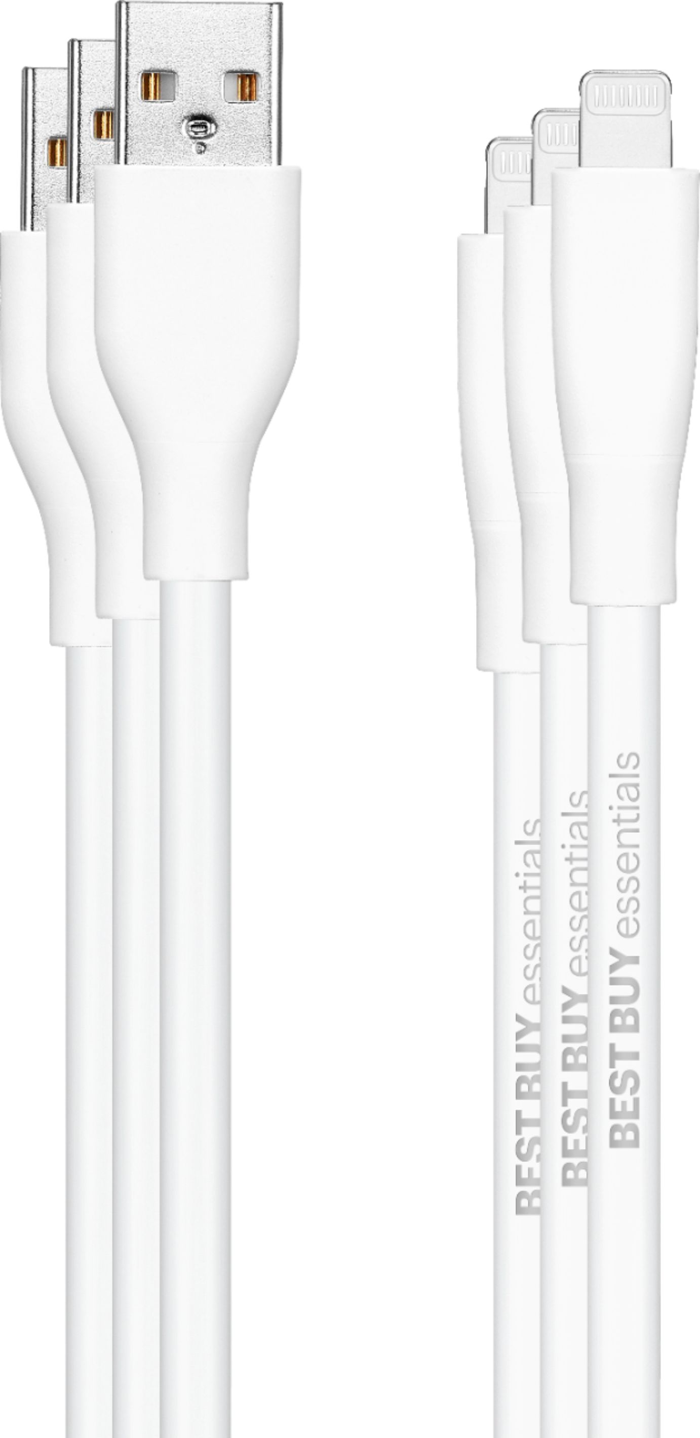 Best Buy essentials™ 3' USB-A to Lightning Charge-and-Sync Cable White  BE-MLA322W - Best Buy