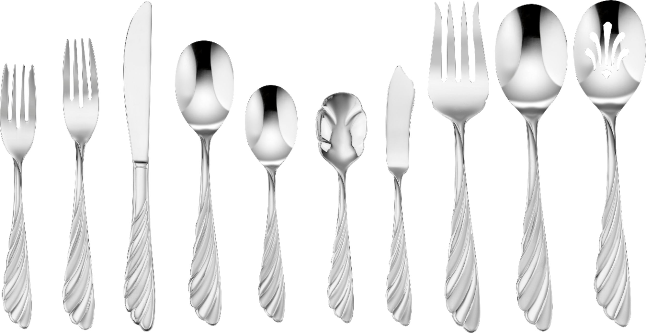 Angle View: Cuisinart - Abelle 45 Piece Flatware Collection - Silver
