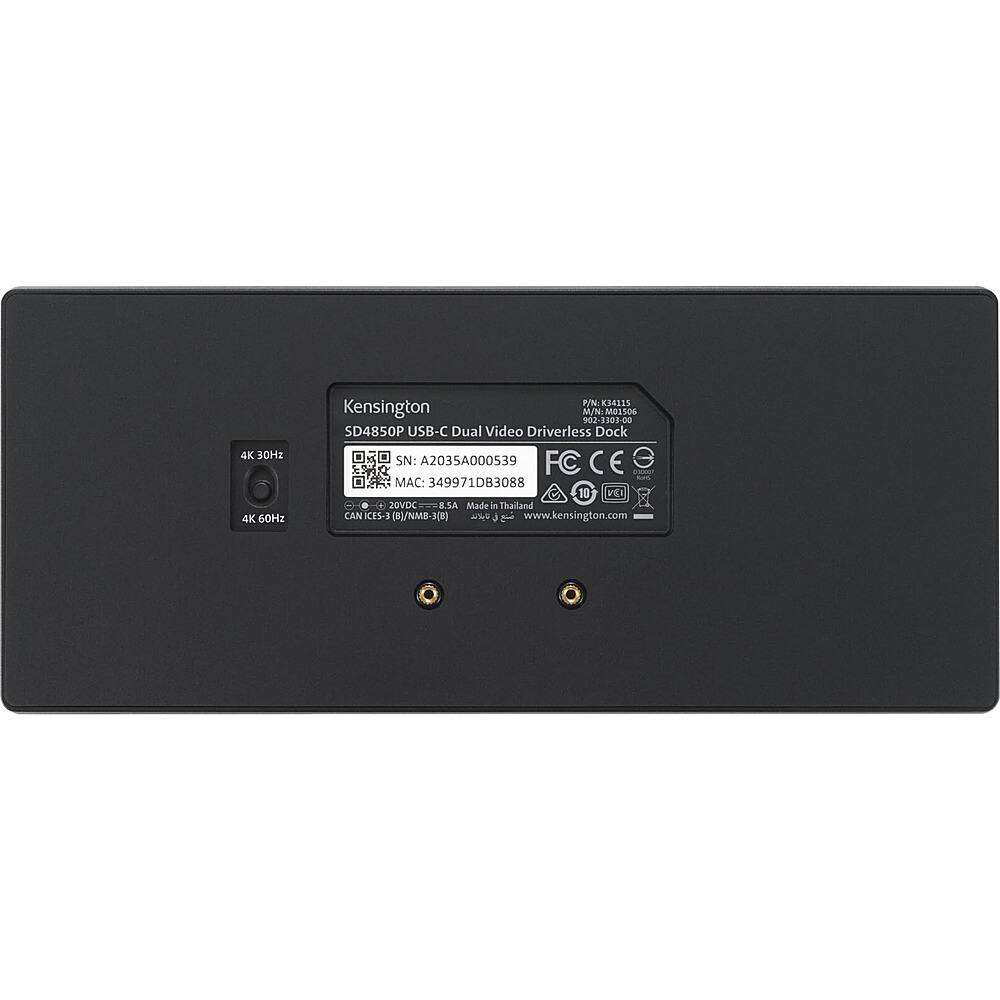 Alt View 19. Kensington - SD4850P Docking Station - Black.