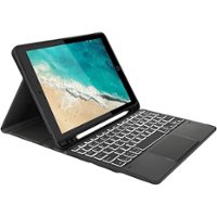 SaharaCase - Keyboard Case with Mouse Pad for Apple iPad 10.2 (8th Generation 2020 and 9th Generation 2021) - Black - Angle_Zoom